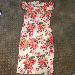 off the shoulder floral dress